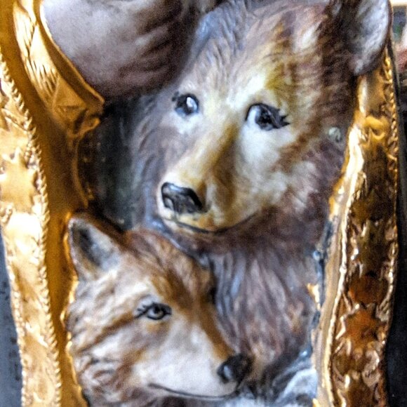 Vintage Hand Painted Signed Old World Santa Wild Animals From Provincial Mold - Picture 10 of 11